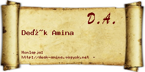 Deák Amina névjegykártya