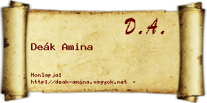 Deák Amina névjegykártya